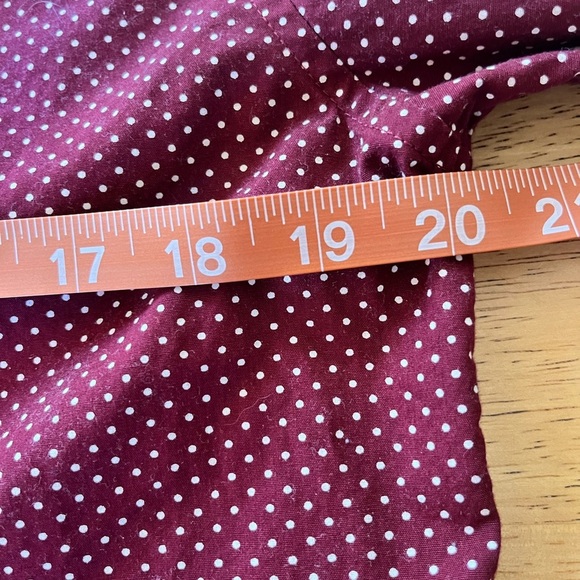 Denim & Flower Slim Fit Button Up Shirt Men's Sz M Burgundy Contrast Cuff Cotton - Picture 8 of 10